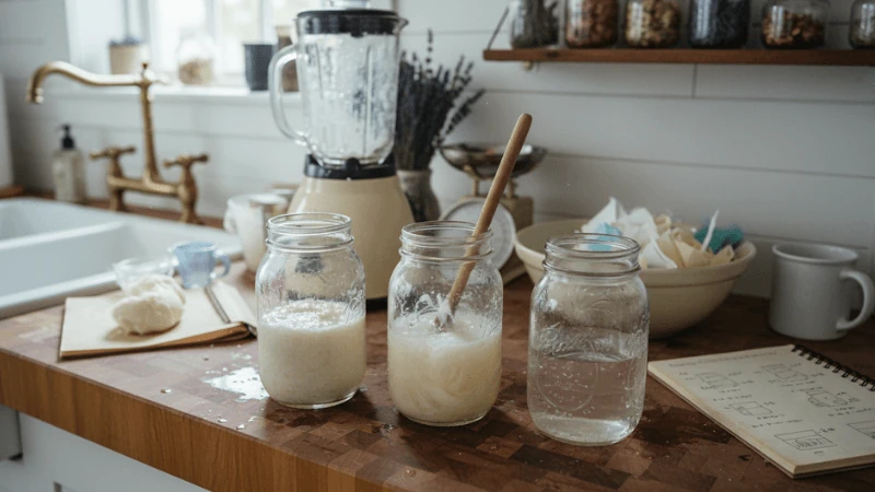 Paper pulp at the correct blending consistency
