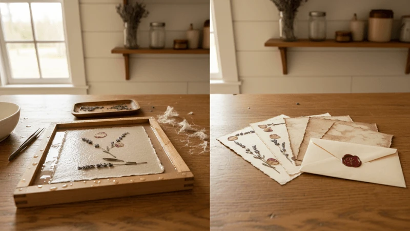 Naturally dyed handmade paper in tea and coffee tones